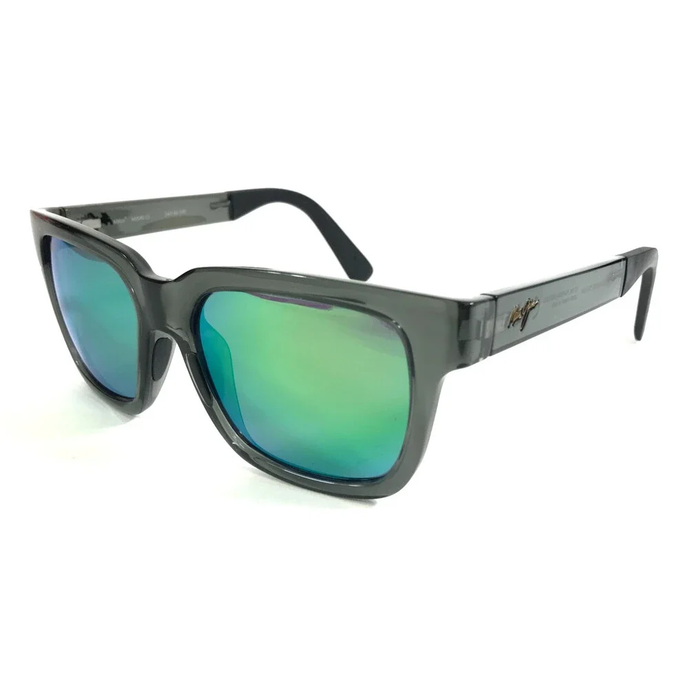 Maui Jim Sunglasses MONGOOSE MJ540-11 Translucent Gray w/ Green Maui Lenses
